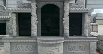 江门 芝麻灰高档墓碑，土墓，可定制