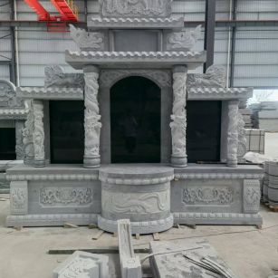 江门 芝麻灰高档墓碑，土墓，可定制