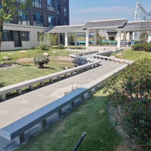 江门 芝麻灰小区坐凳&栏杆安装效果