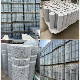 江门 芝麻白花岗岩挡车柱、隔离柱多少钱