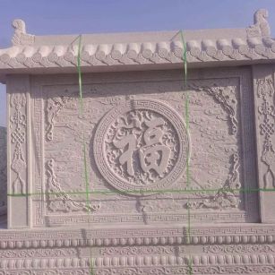 江门 芝麻白花岗岩屏风，照壁，影壁