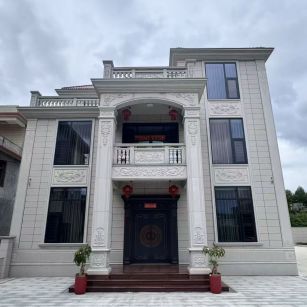 江门 芝麻白石材别墅干挂案例展示