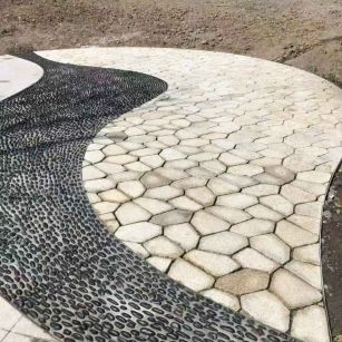 江门 黄金麻冰裂缝室外铺装效果完美展示