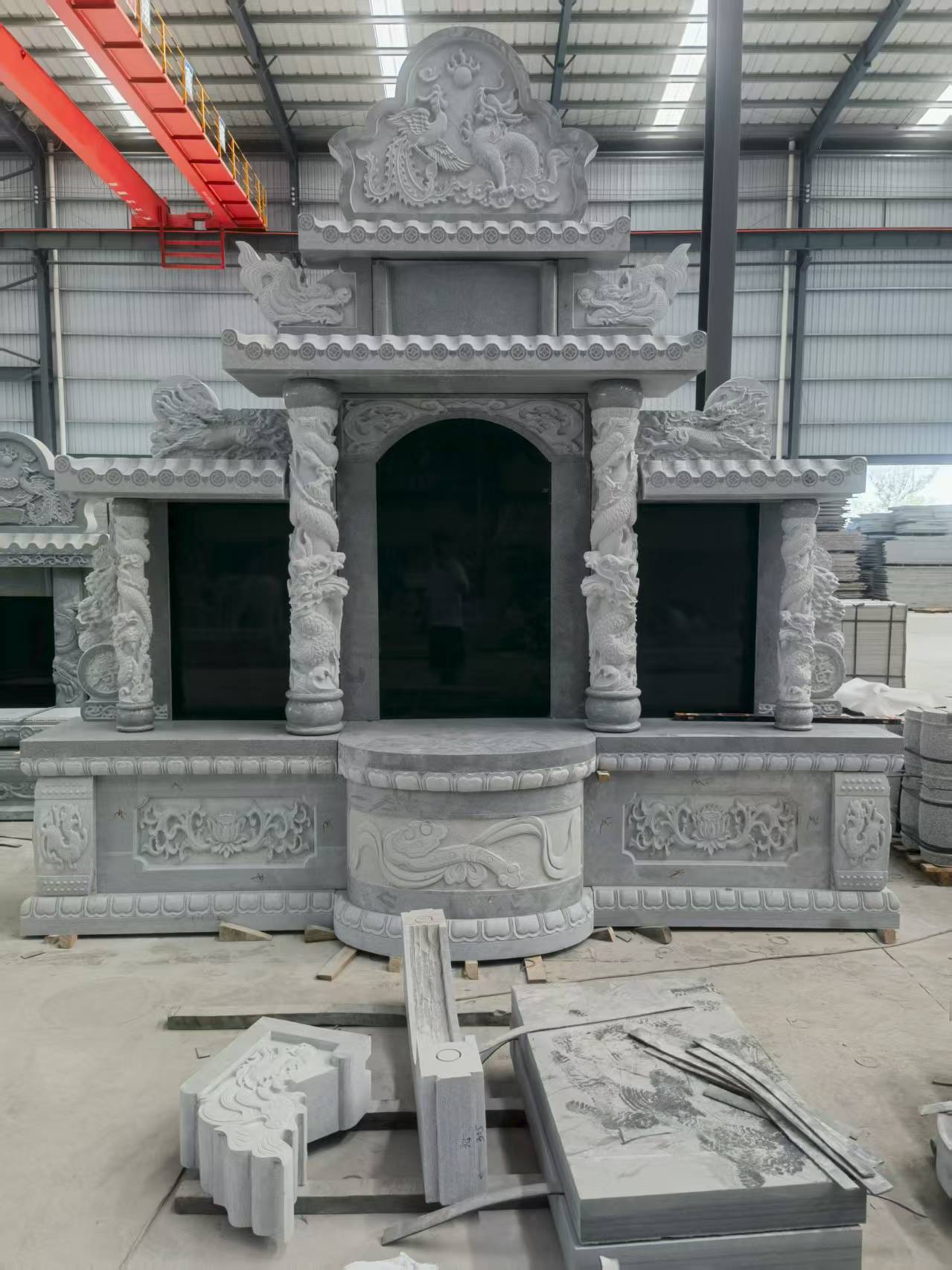 江门 芝麻灰高档墓碑，土墓，可定制