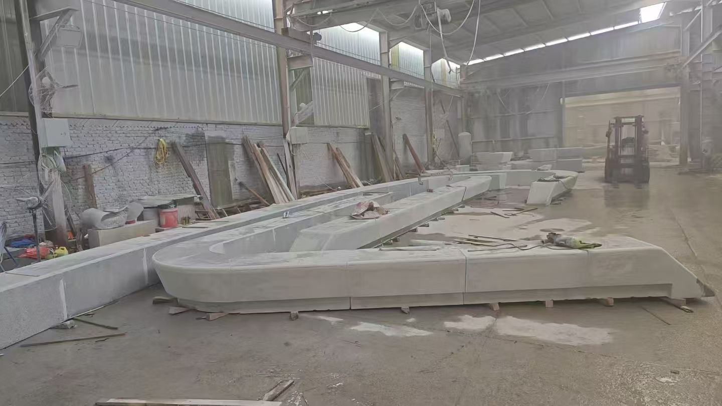 江门 花岗岩整石坐凳拼装