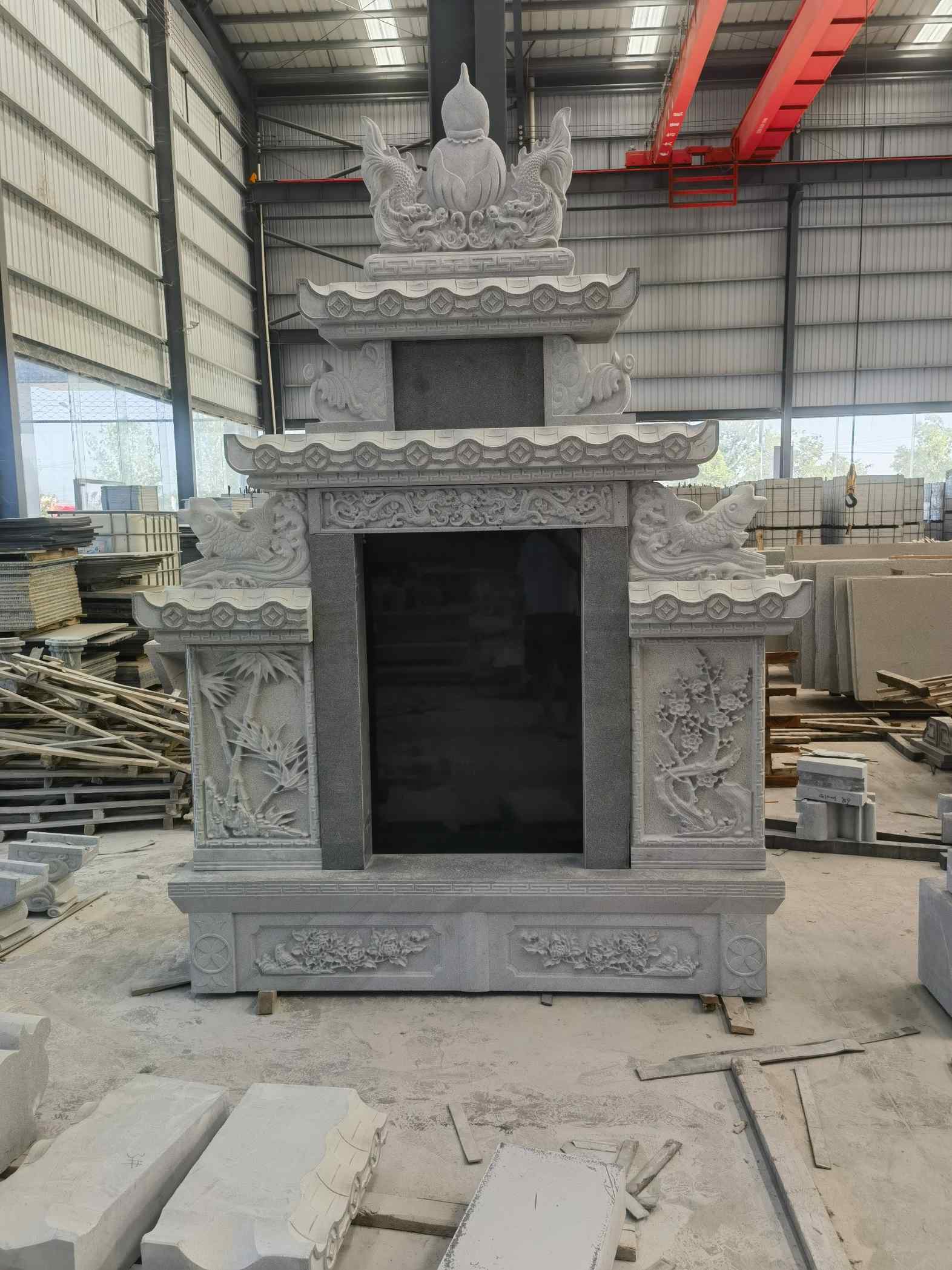 江门 芝麻灰高档墓碑、土墓，一套也支持定做