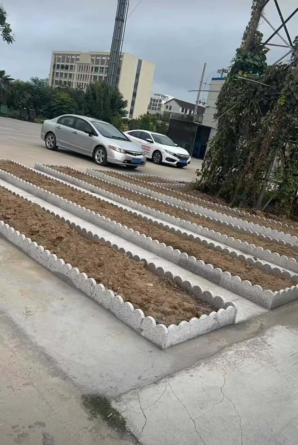 江门 花边石、花围石、花园石安装效果